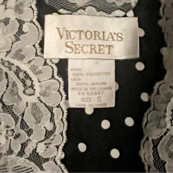 Vintage Victoria’s Secret 1980s Polka Dot Lace 3-Piece Set Robe Shorts Bra Small - Picture 2 of 16